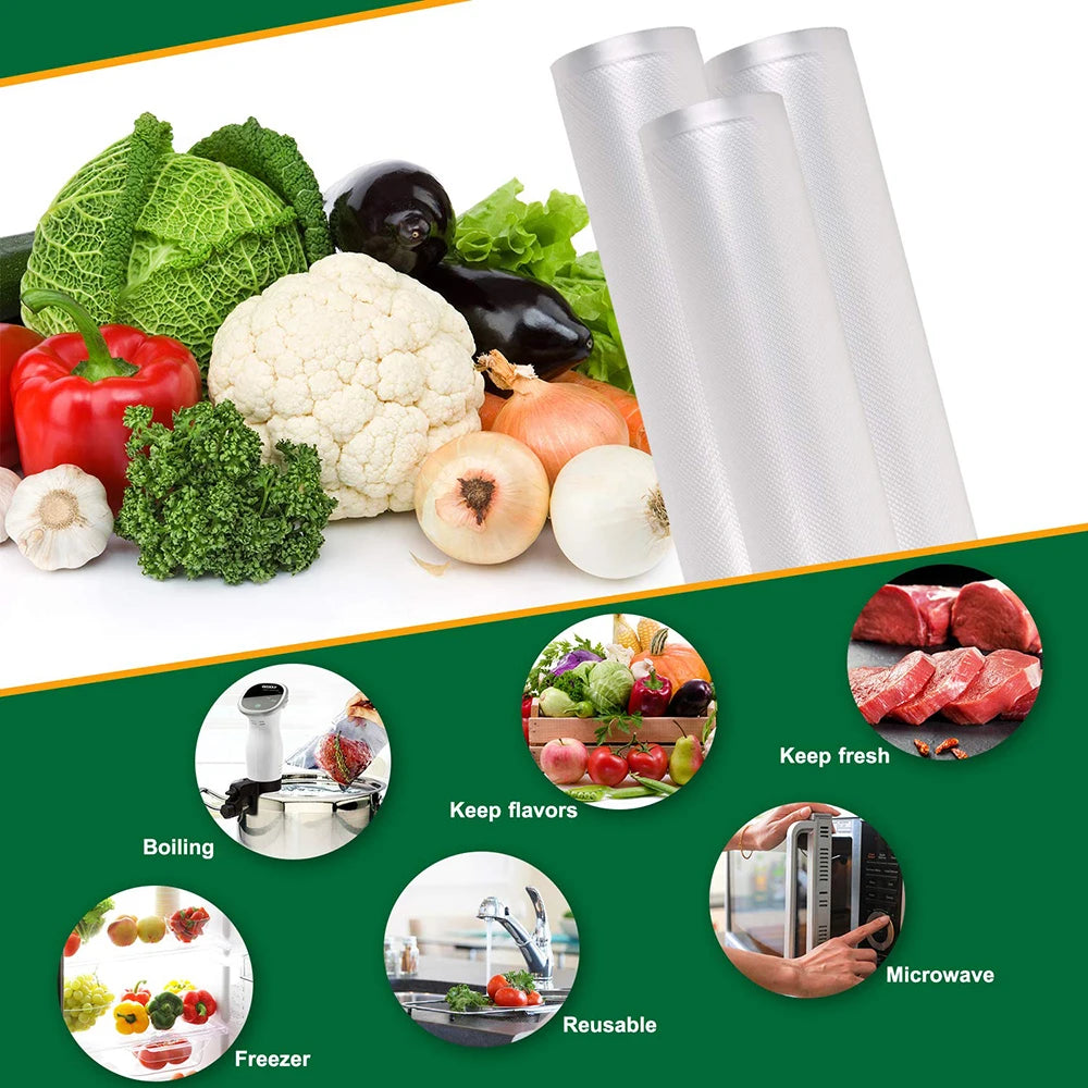 SealSmart™ 300CM Vacuum Sealer Roll Bags – Food Storage & Sous Vide Packaging